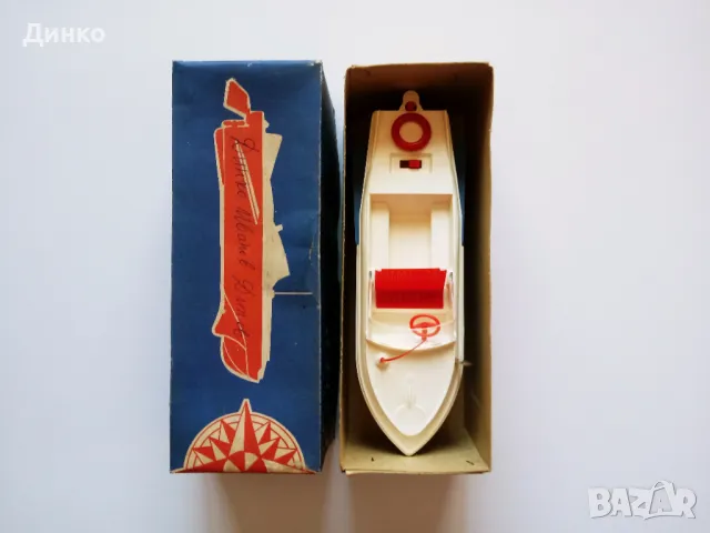 Руска, соц, ретро, СССР играчка, катер, моторна лодка "Огонек", нова, снимка 6 - Антикварни и старинни предмети - 50080925
