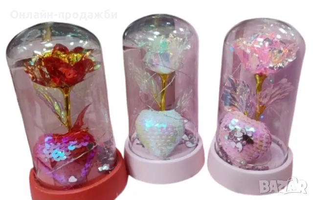 Роза в стъклен купол, снимка 1