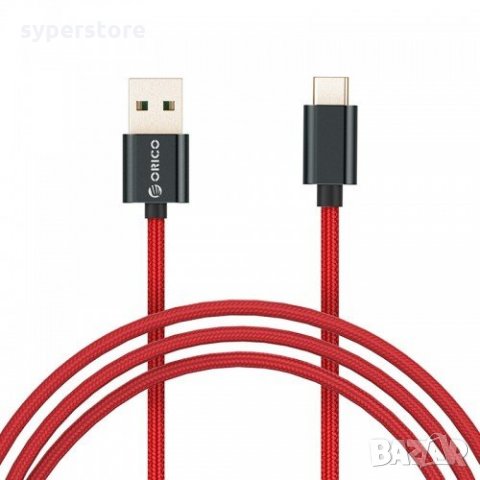Кабел USB2.0 Мъжко - Мъжко 1m Червена оплетка Orico KAC-10-RD Cable USB - USB M/M, снимка 1 - Кабели и адаптери - 34333256