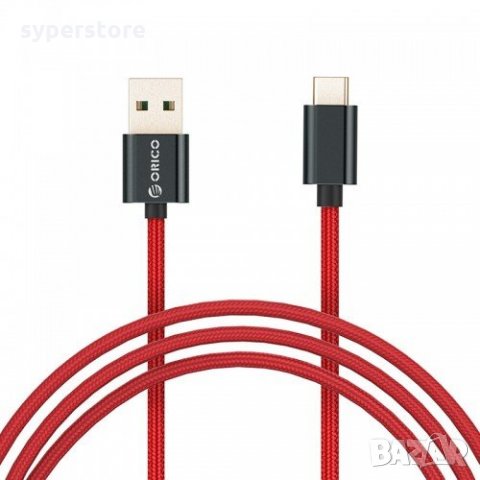 Кабел USB2.0 Мъжко - Мъжко 1m Червена оплетка Orico KAC-10-RD Cable USB - USB M/M