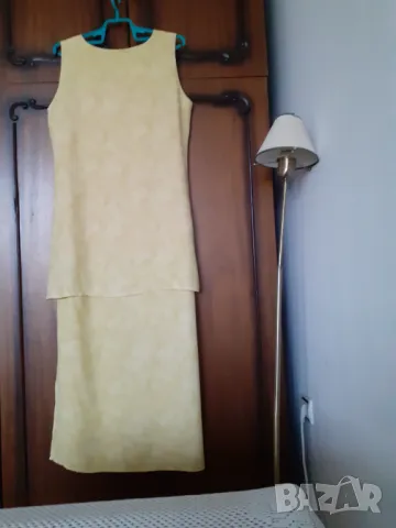 Официална жълта рокля в класически стил!, снимка 1