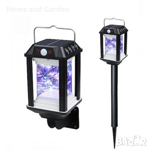 Градинска индукционна соларна лампа HW-888C-1W – 18W, сензор за движение 💡☀️, снимка 6 - Соларни лампи - 53936674