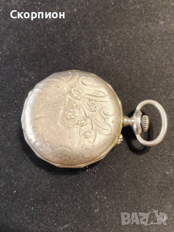 Швейцарски джобен часовник посребрени капаци - Argentan -  Цилиндър - РЯДЪК, снимка 16 - Джобни - 50823822