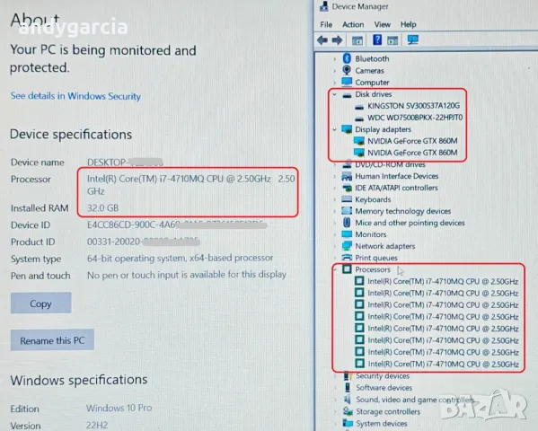 Clevo P375SM/Core i7-4710QM/Dual NVidia GTX 860M 4GB/16GB RAM/128GB SSD + 750GB HDD XMG SAGER, снимка 17 - Геймърски - 47893280