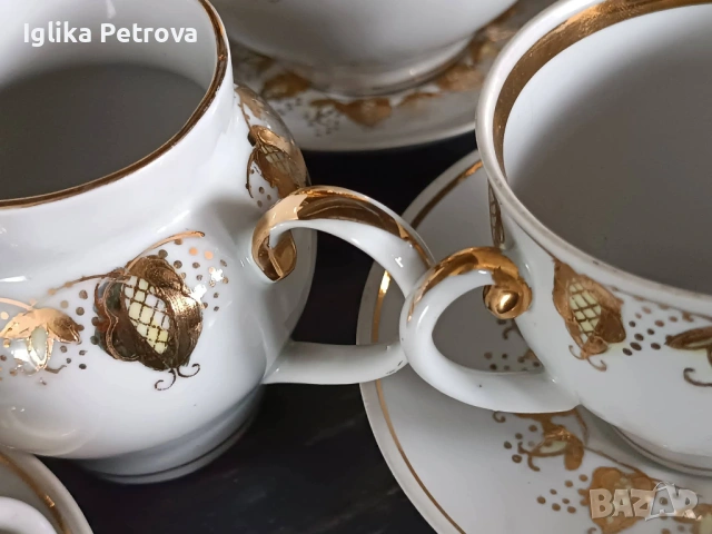 Руски сервиз - Златна дантела, снимка 14 - Антикварни и старинни предмети - 54167025