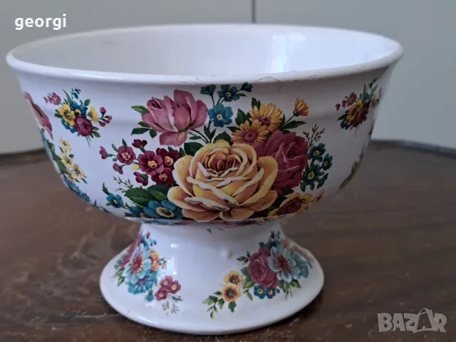 керамична купа с цветя 19/2, снимка 3 - Декорация за дома - 49095958