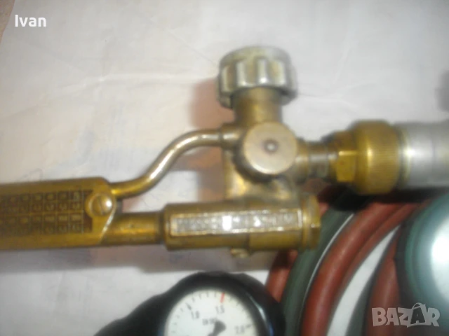 MESSER GRIESHEIM ОКСИЖЕН 44см РЕЗАК МАРКУЧИ 2Х7,4м РЕДУЦИР ВЕНТИЛИ АЦЕТИЛЕН-КИСЛОРОД ИСКРОГАСИТЕЛИ, снимка 7 - Други инструменти - 51109051