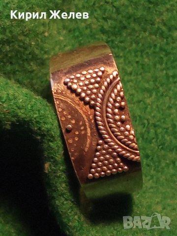 СТАР СРЕБЪРЕН АРТ ДЕКО ПРЪСТЕН ОКСИДИРАНО СРЕБРО 925 РЯДКА РЪЧНА МАЙСТОРСКА УНИКАЛНА ИЗРАБОТКА 25995, снимка 4 - Пръстени - 35975675