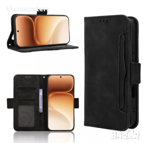 Кожен Калъф Портфейл за Honor 600 Pro 5G / 600 5G - Свалящ се държач, Двоен магнит, 4 цвята