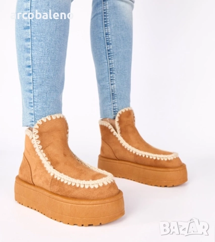 Дамски снежни боти на платформа с декоративна бродерия Alwena, 4цвята , снимка 2 - Дамски боти - 52554822