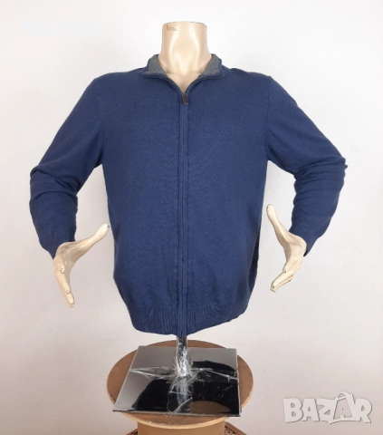 A.W.Dunmore - Мъжка жилетка с цип от коприна и кашмир р-р L, снимка 5 - Пуловери - 52424862