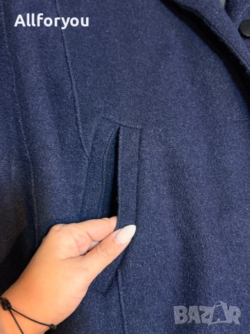Синьо палто Zara Зара размер С/М, снимка 3 - Палта, манта - 52915661