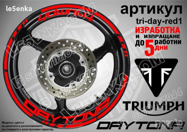 Triumph Daytona кантове и надписи за джанти, снимка 7 - Аксесоари и консумативи - 43157316