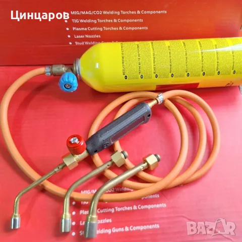 Горелка с човки 3бр, регулатор флакон газ, флакон мап газ 385гр., снимка 2 - Други машини и части - 49323623