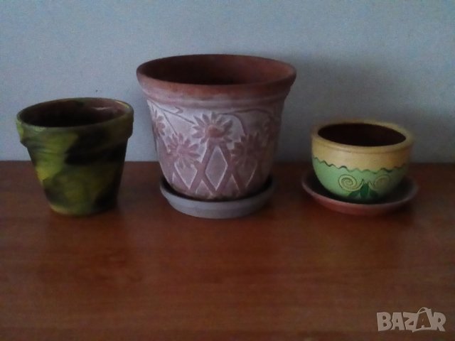 Кашпи, керамика комплект, снимка 1 - Саксии и кашпи - 42849812
