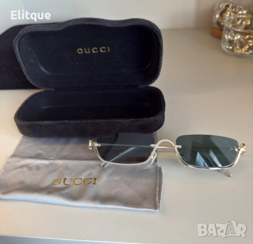 очила с черен обикновен калъф и ув защита Gucci, снимка 5 - Слънчеви и диоптрични очила - 53225324