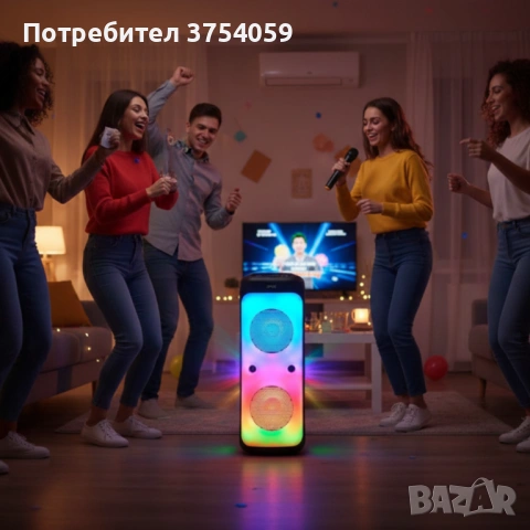 Караоке тонколона – 40W, Bluetooth, с микрофон и дистанционно управление, снимка 5 - Тонколони - 53124663