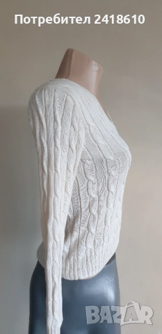 POLO Ralph Lauren Cable Pima Cotton  V - Neck Size S НОВО! ОРИГИНАЛ! Дамски Пуловер!, снимка 14 - Блузи с дълъг ръкав и пуловери - 52169978