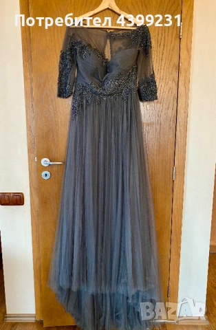 Луксозна бална рокля с тюл и дантела – елегантен силует, M, снимка 15 - Рокли - 54203135