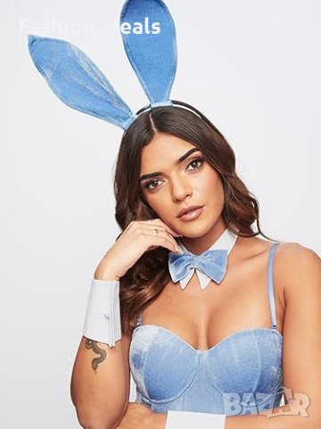 Нов Костюм Зайче за жени Ann Summers Велур Лукс Уши Папионка, снимка 4 - Други - 42838976