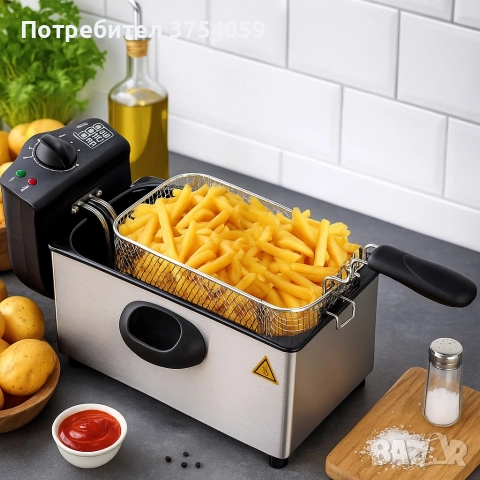 Електрически фритюрник Royalty Line RL-EFT2000, 3 литра, 2000W, снимка 4 - Фритюрници - 52634143