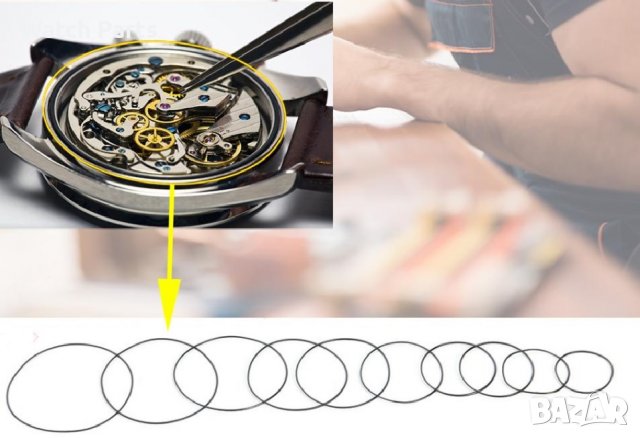 Задно уплътнение О-пръстен за водоустойчив часовник 0,5 мм/0,6 мм/0,7 мм, снимка 1 - Други - 36944659