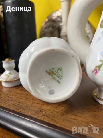 CHODZIEZ  Полски канички с нежни рози и пръски позлата Вместимост-180 мл на око Височина-17.5 см, снимка 7 - Други - 52150334