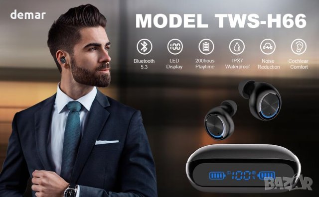 YINPUTENGS Безжични слушалки Bluetooth 5.3 водоустойчиви, снимка 2 - Безжични слушалки - 42829404