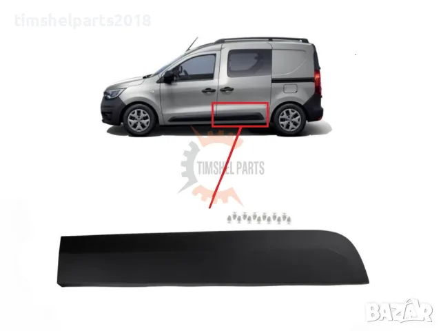 Покривна защитна лайстна, Задна врата за Renault Express след 2021 год. - Шофьорска страна