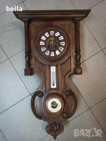 Антикварен стенен часовник с термометър и барометър Japy Freres 1920 год.