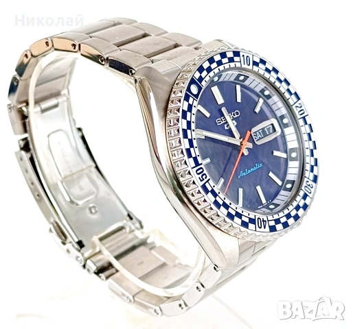 Мъжки часовник Seiko 5 Sport Automatic Petrol Blue Checker Flag Special Edition SRPK65K1, снимка 3 - Мъжки - 53138732