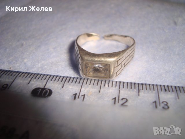 СТАР СРЕБЪРЕН СКЪПОЦЕНЕН РЕГУЛИРУЕМ АРТ ПРЪСТЕН СРЕБРО 925 с ЮВЕЛИРНО ФАСЕТИРАН МОЙСАНИТ 27202, снимка 11 - Пръстени - 36817797