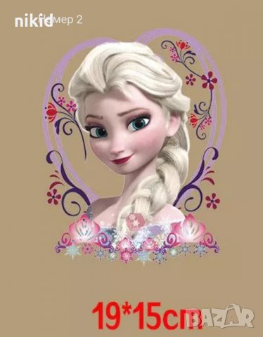 Голяма Елза Анна Замръзналото Кралство frozen щампа термо апликация картинка за дреха блуза чанта, снимка 2 - Други - 31186283
