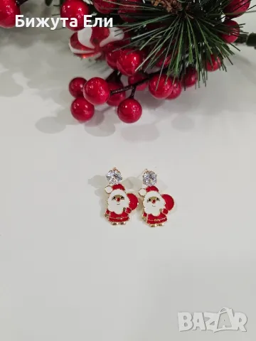 Обеци Дядо Коледа , снимка 3 - Обеци - 48227306