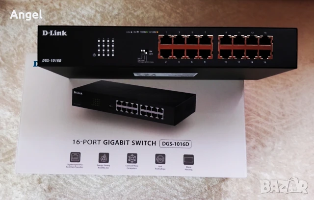 Суич D-Link DGS-1016D, 1000Mbps, 16 порта, 16x 10/100/1000 Mbps, снимка 4 - Суичове - 51333410
