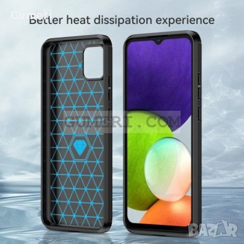 Samsung Galaxy A03 Противоударен Силиконов Гръб - Карбон, снимка 4 - Калъфи, кейсове - 36851055