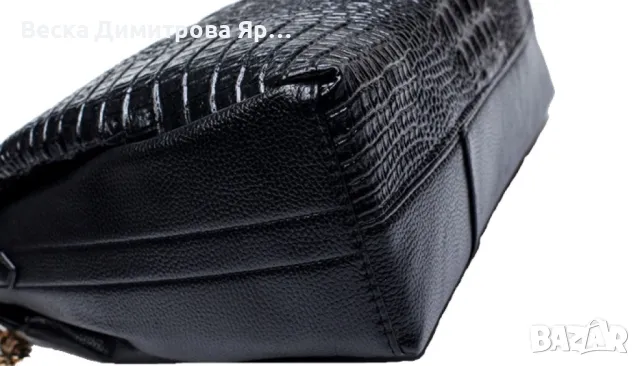 Елегантна чанта в черен цвят, снимка 3 - Чанти - 48081645