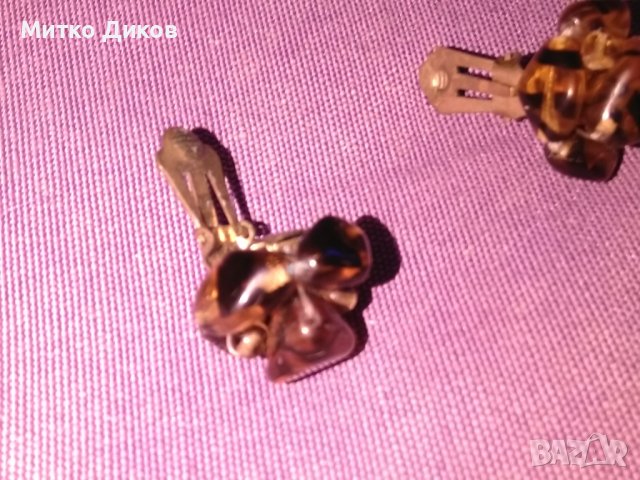 Обеци от чешко стъкло винтидж, снимка 5 - Обеци - 44166745