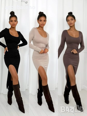 Дамска миди рокля Sophie, 3цвята 