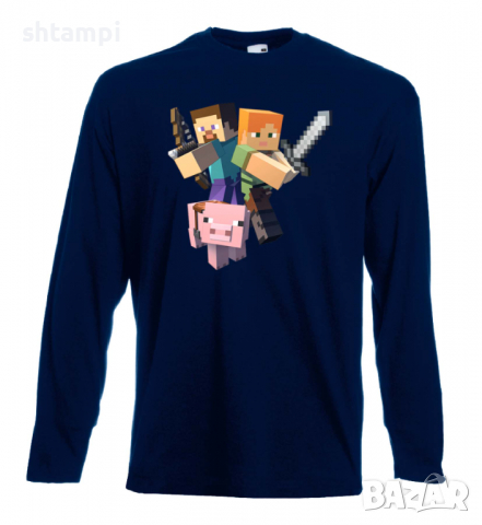 Мъжка тениска майнкрафт Minecraft 2,Minecraft,Игра,Забавление,подарък,Изненада,Рожден Ден., снимка 12 - Тениски - 36495016