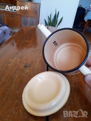 Стар емайлиран чайник #15, снимка 5 - Антикварни и старинни предмети - 42654685