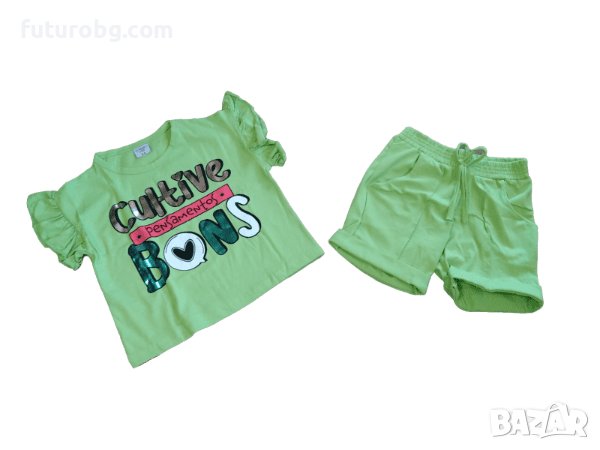 Сет от две части за момиче в зелено, снимка 2 - Детски комплекти - 37795188