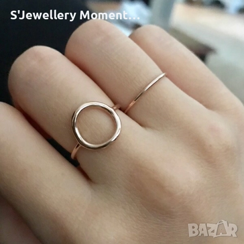 Сребърен пръстен Pandora Moments в цвят розово злато, снимка 4 - Пръстени - 48641384