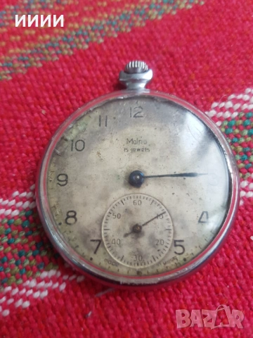 Джобен часовник Молния 15 камъка, снимка 3 - Антикварни и старинни предмети - 53380023