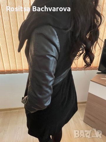 Черно палто Radeks, размер М, снимка 3 - Палта, манта - 38896140