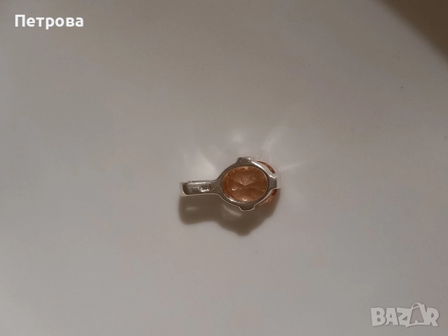 Нова сребърна висулка с цитрин , снимка 4 - Колиета, медальони, синджири - 52041326