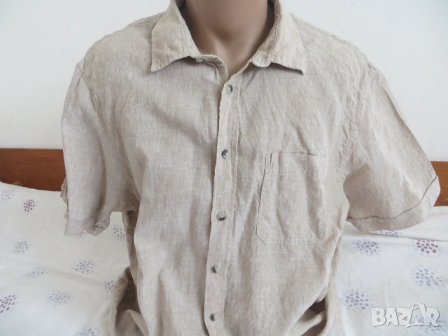 Мъжки ленени ризи с къс ръкав , снимка 12 - Ризи - 25605522