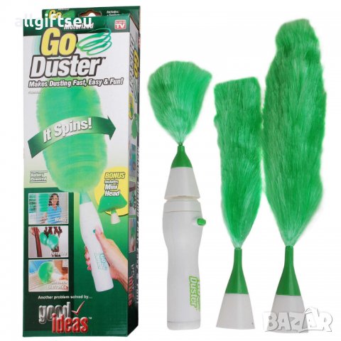 Електрическа Четка за прах – Go Duster с 3 сменяеми приставки, снимка 1 - Мопове, кофи, четки и метли - 39601872