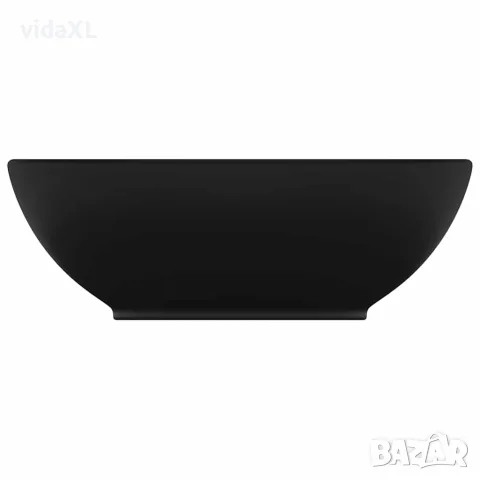 vidaXL Луксозна овална мивка, матово черна, 40x33 см, керамика, снимка 3 - Мивки - 56146127
