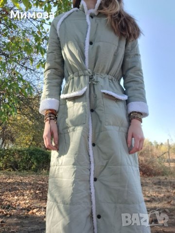 дълго яке, тип палто  ментовозелено- М/ L, снимка 3 - Якета - 42778435